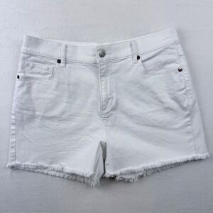 Made and Loved LOFT  White Frayed Hem Jean Shorts Size 27/4